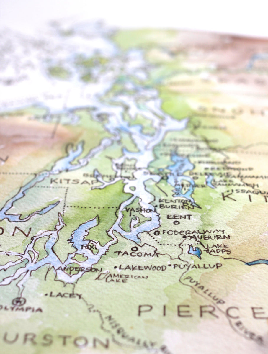 Pacific Northwest Map – Elizabeth Person Art &amp; Design