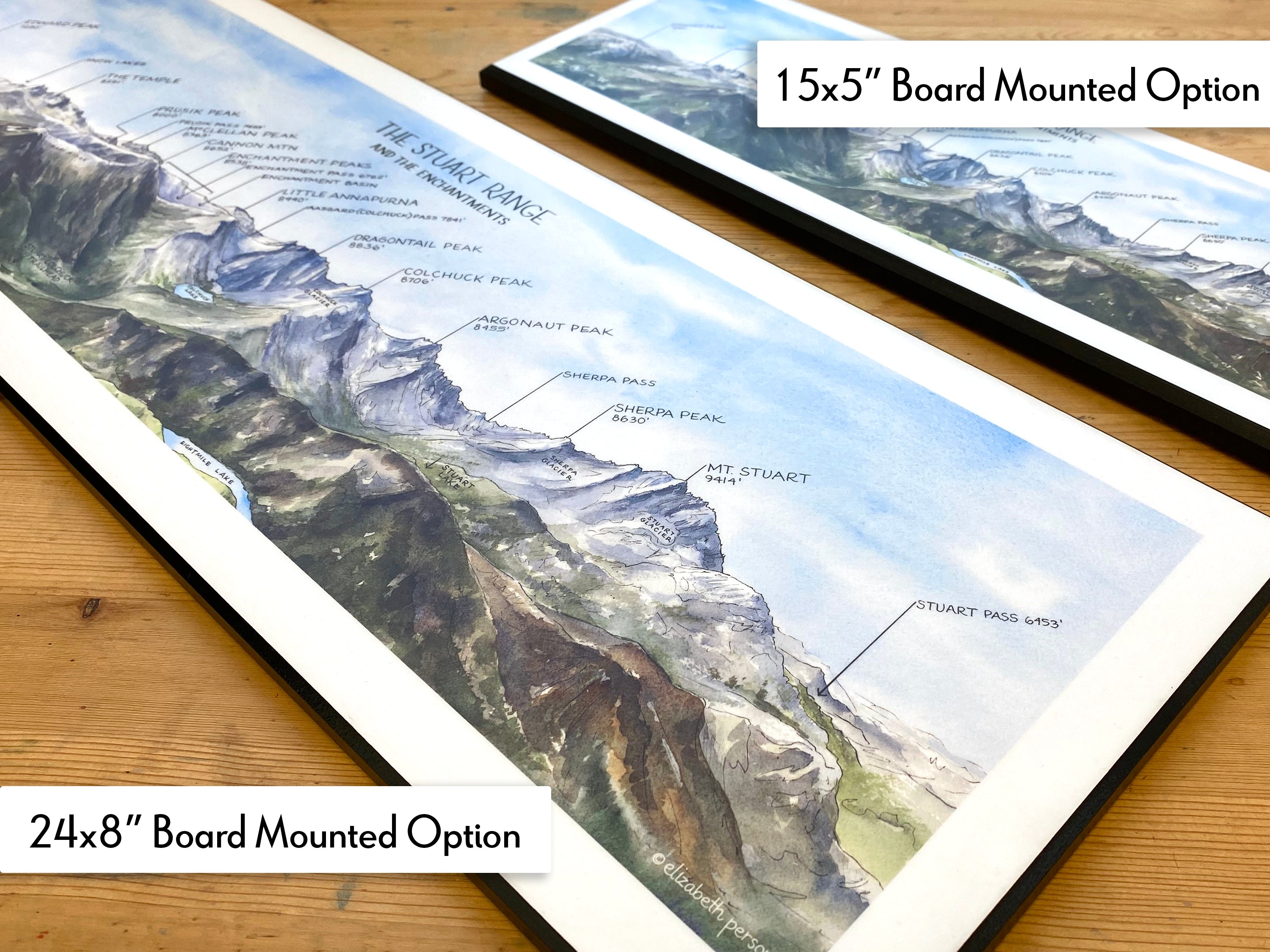 Stuart Range Map The Stuart Range and the Enchantments Mountains Art Print – Elizabeth ...