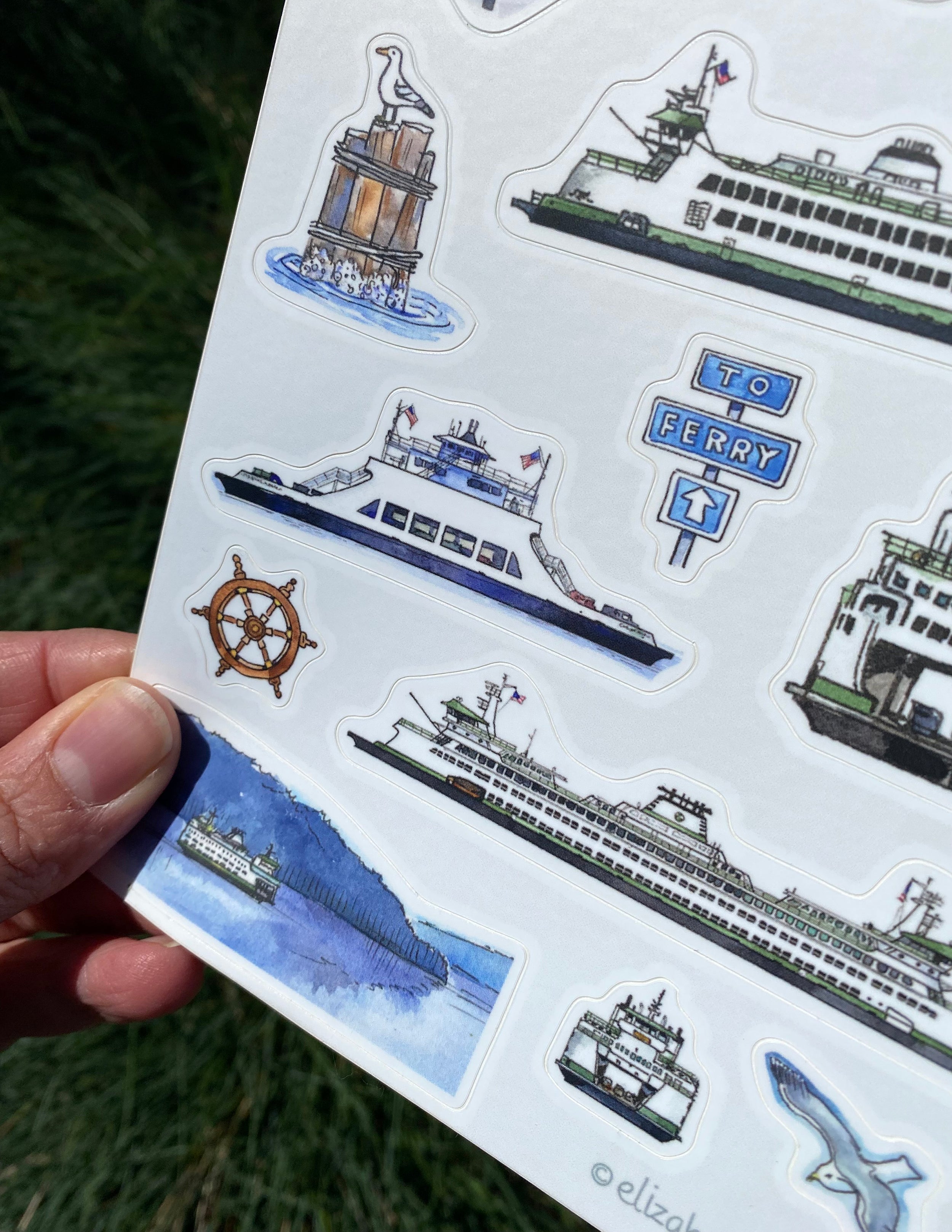 Ferries Sticker Sheet – Elizabeth Person Art