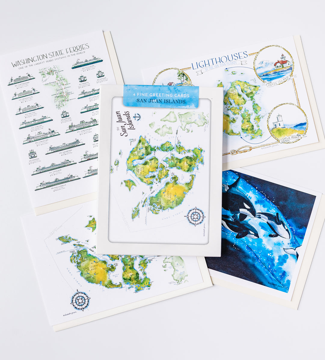 Boxed 4 Card Pack - San Juan Islands – Elizabeth Person Art