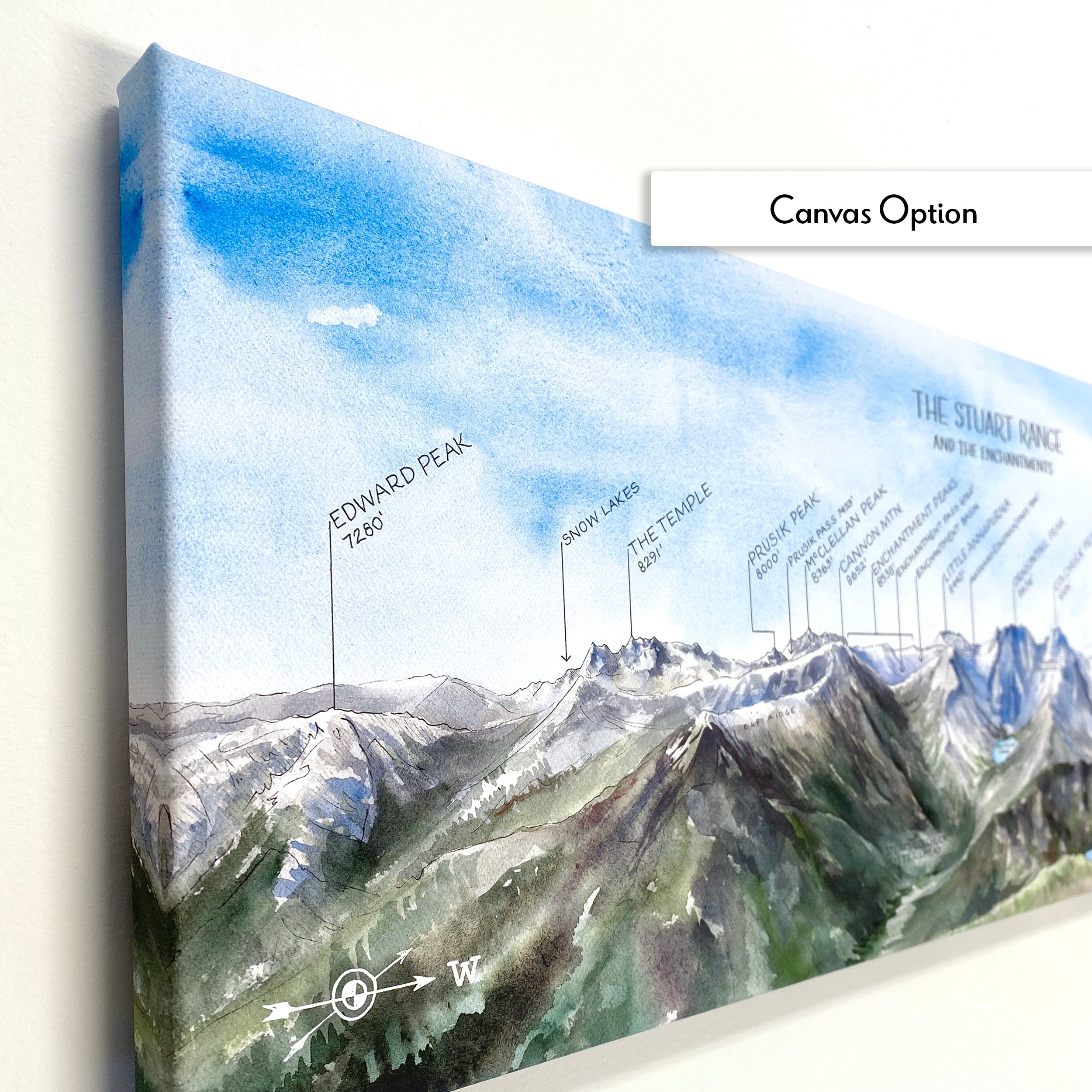 Stuart Range Map The Stuart Range and the Enchantments Mountains Art Print – Elizabeth ...