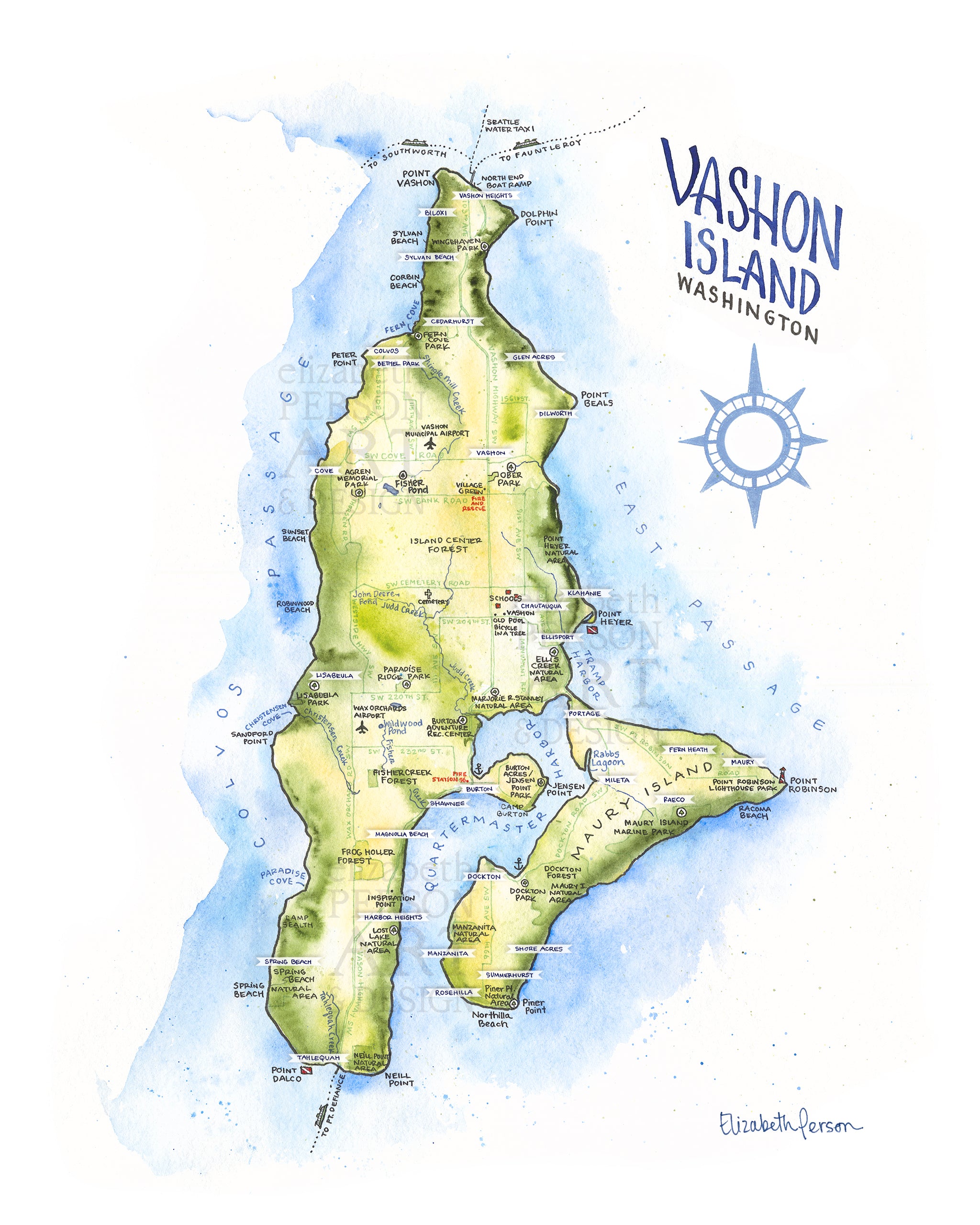 Vashon island tourist map | Mapsru.com