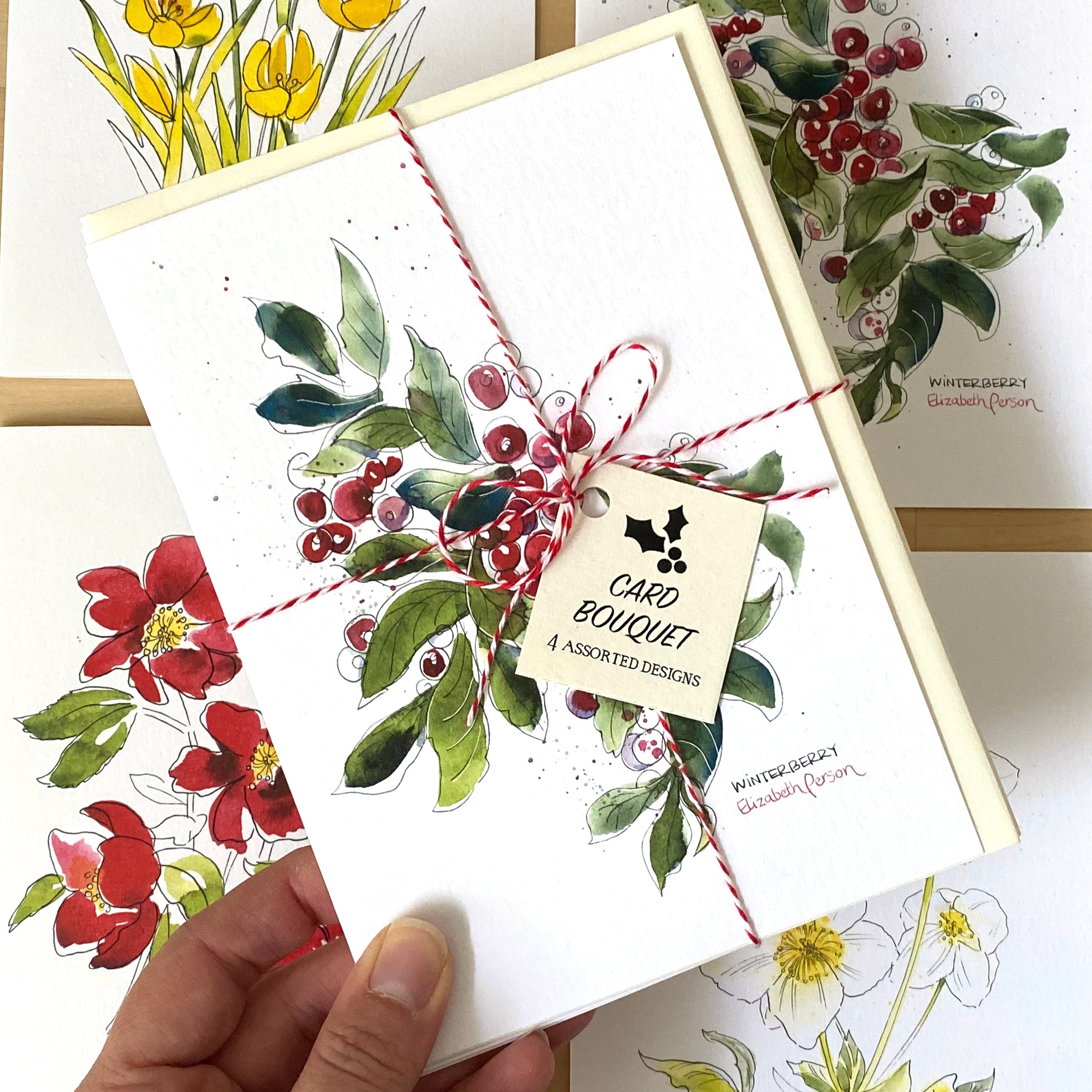 4 Card Pack - Winter Flowers