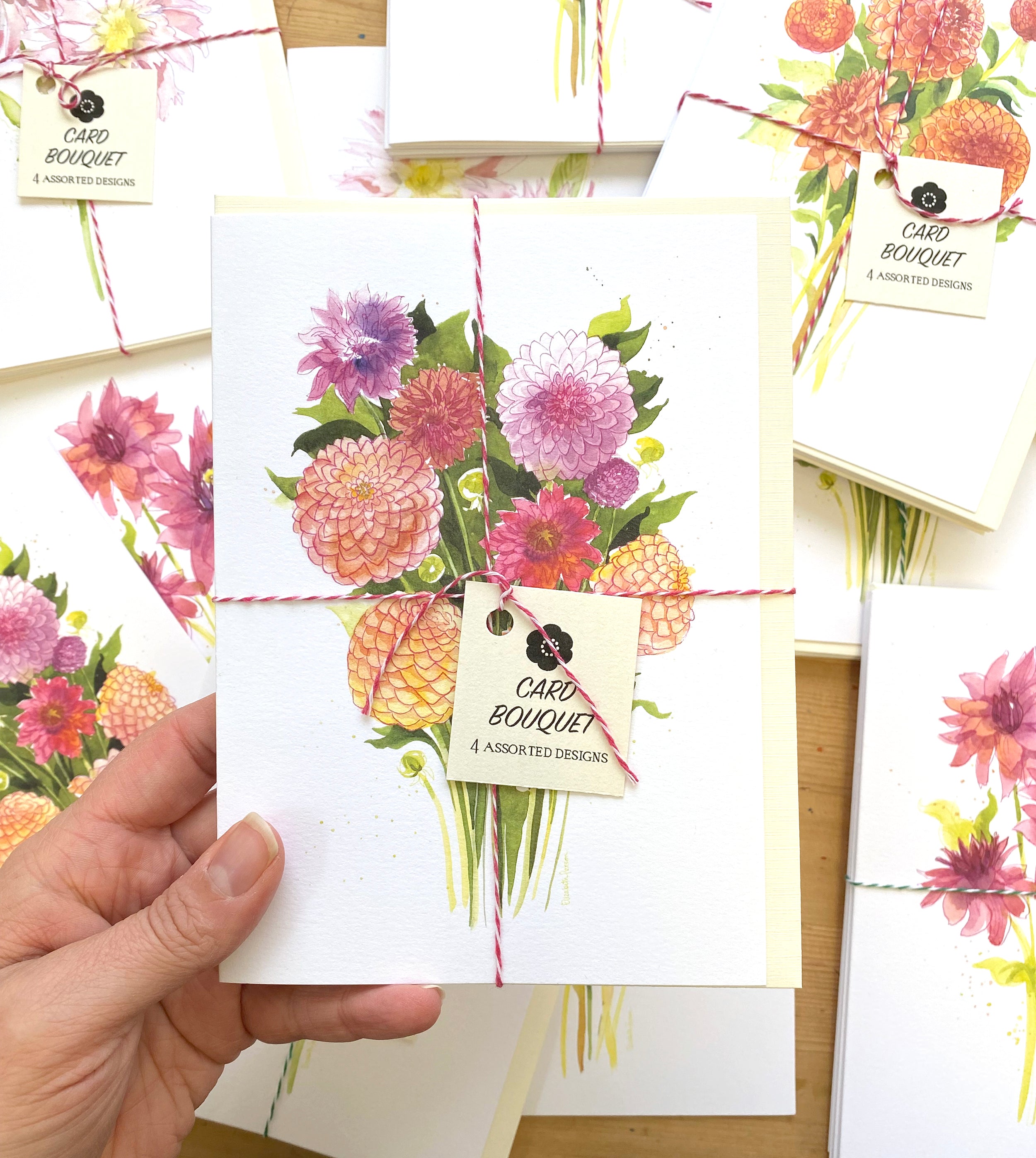 4 Card Pack - Dahlias