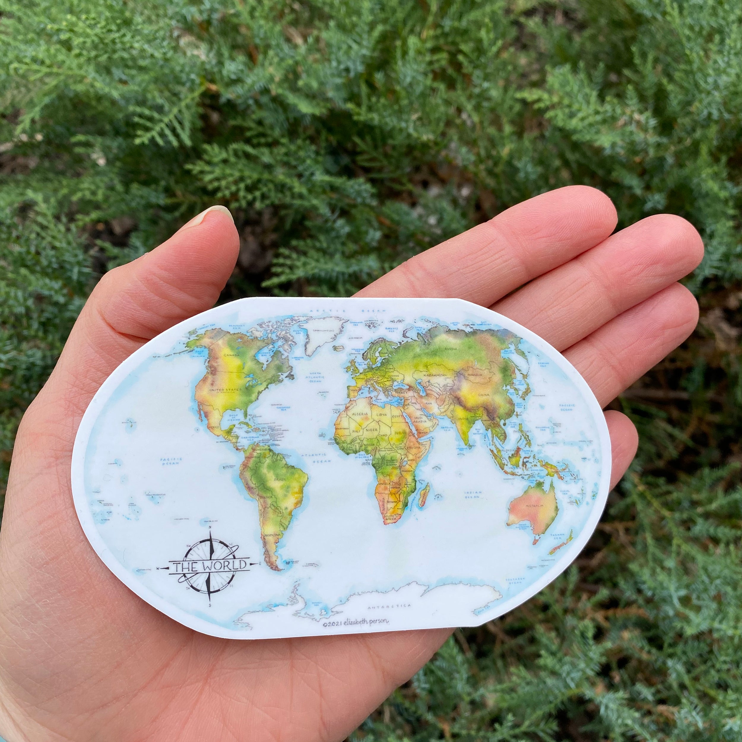 World Map Vinyl Sticker – Elizabeth Person Art