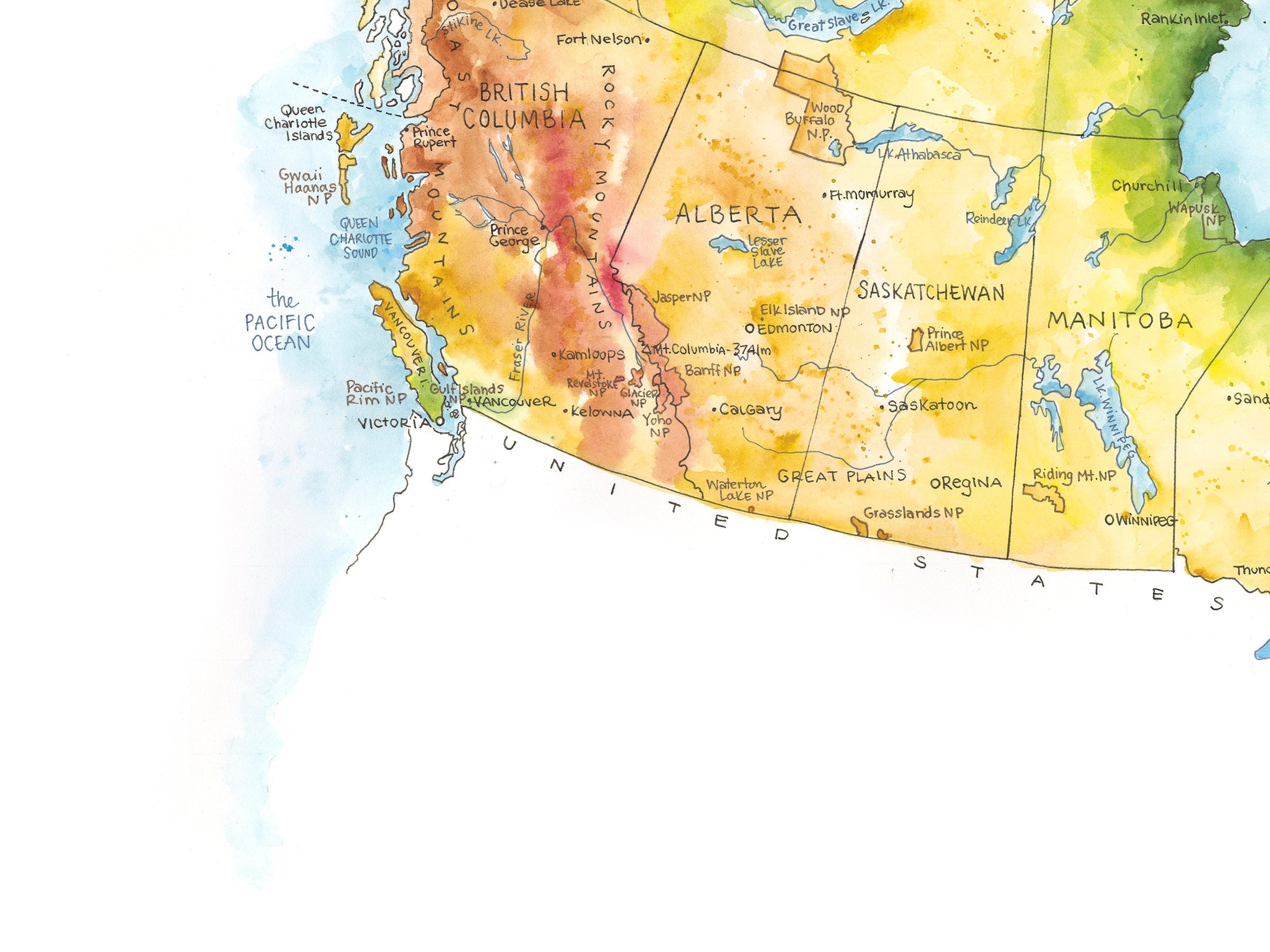 British Columbia Physical Map