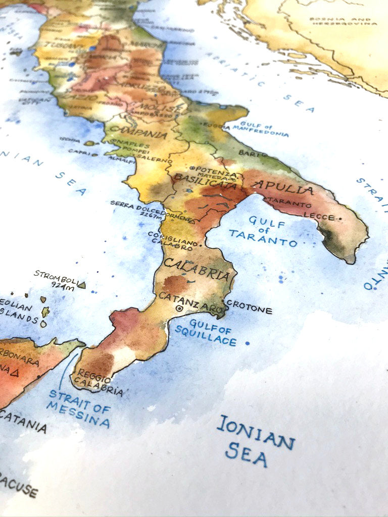 italy-map-art-print-elizabeth-person-art-design for Printable Map Of Italy Free Italy Map Art Print – Elizabeth Person Art & Design for Printable Map Of Italy Free