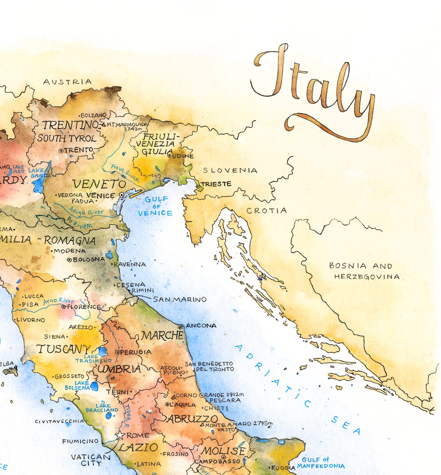 italy-map-art-print-elizabeth-person-art-design for Printable Map Of Italy Free Italy Map Art Print – Elizabeth Person Art & Design for Printable Map Of Italy Free