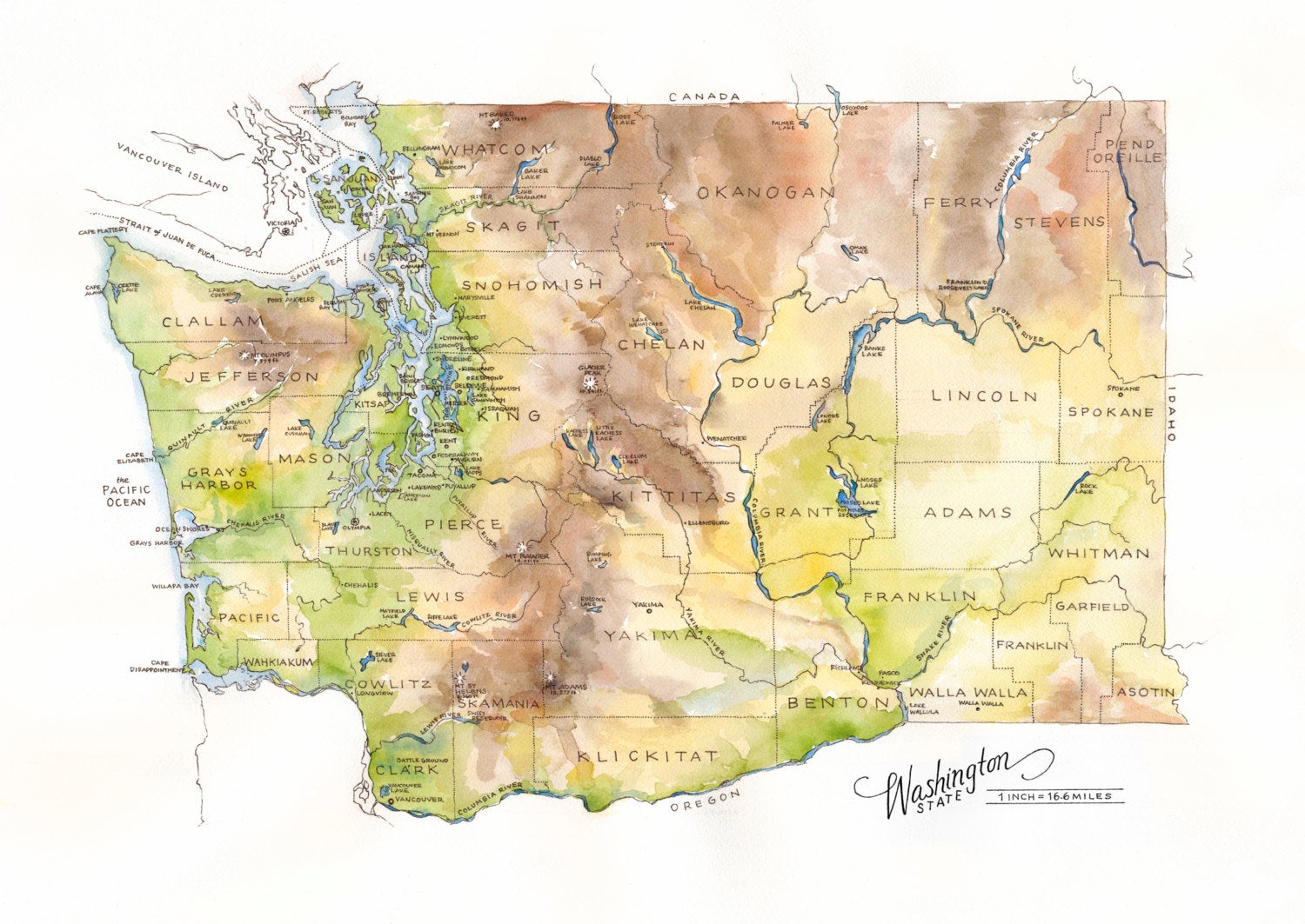 Washington State Map Map